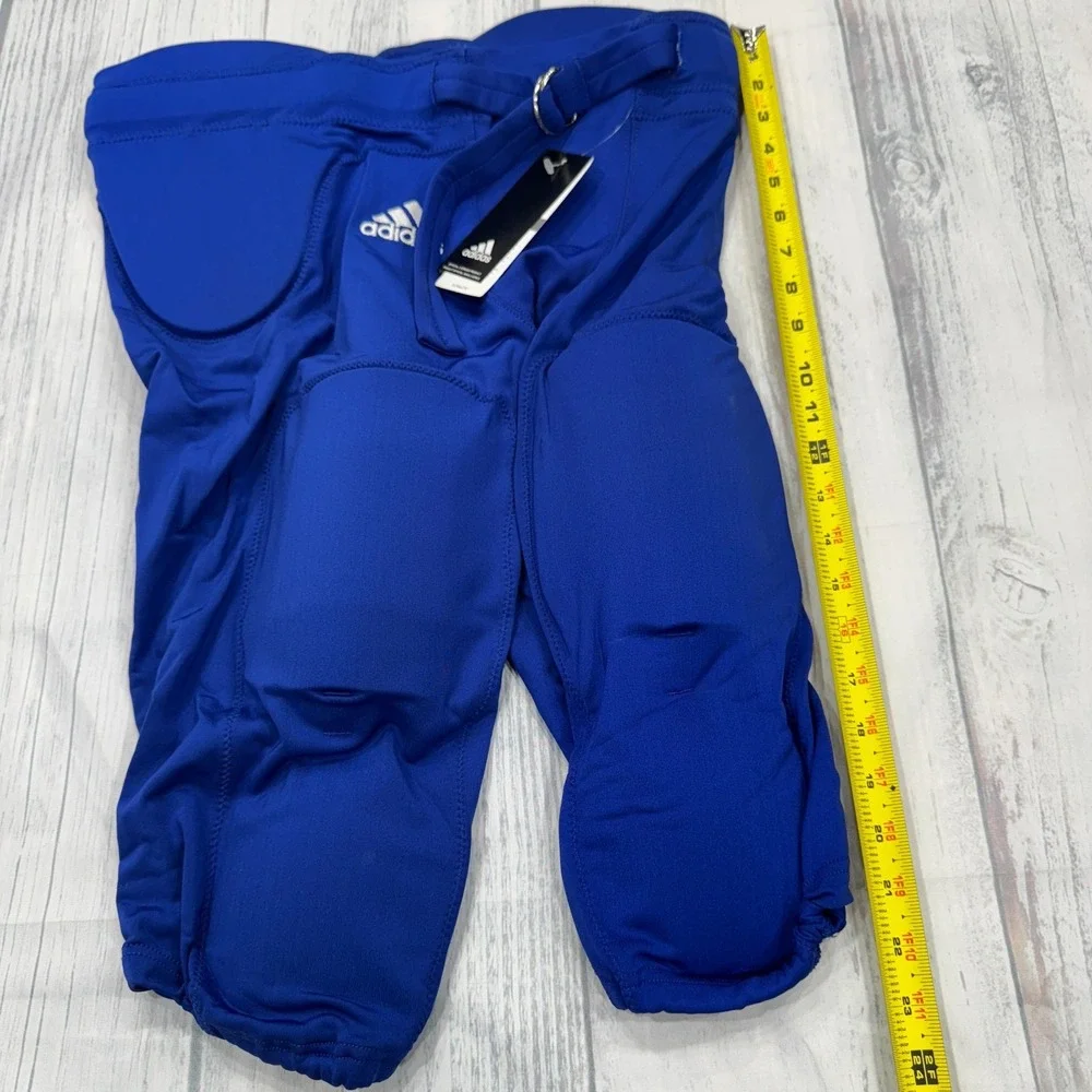 NWT Adidas Football Pants with Pads & Belt Large Blue‎ Practice Game Adult Mens